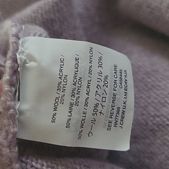 J. Crew Tie-Waist Boatneck Sweater Black Wool Blend Iight purple Size Medium - Picture 13 of 13